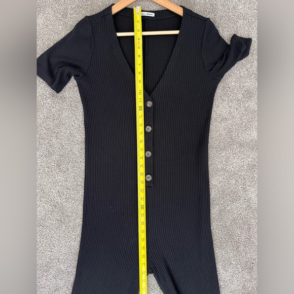 Reformation Jeans Black Camille Ribbed Knit Jumpsuit Size large - Picture 13 of 15